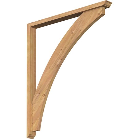 Thorton Traditional Smooth Bracket W/ Offset Brace, Western Red Cedar, 3 1/2W X 38D X 44H